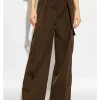 Pants>BURBERRY High Waisted Cargo Wide Leg Trousers