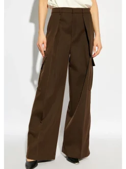 Pants>BURBERRY High Waisted Cargo Wide Leg Trousers