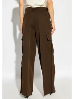 Pants>BURBERRY High Waisted Cargo Wide Leg Trousers