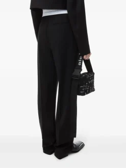 Pants>ALEXANDER WANG High Waisted Pleated Pant With Logo Elastic