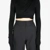 Tops>RICK OWENS LILIES Jade LS Crop Top