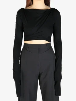 Tops>RICK OWENS LILIES Jade LS Crop Top