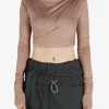 Tops>RICK OWENS LILIES Jade LS Crop Top