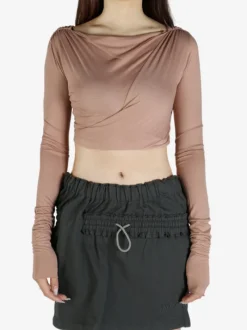 Tops>RICK OWENS LILIES Jade LS Crop Top