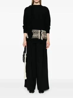 Knitwear>Y'S Jagged Edge Knit JQ Sweater