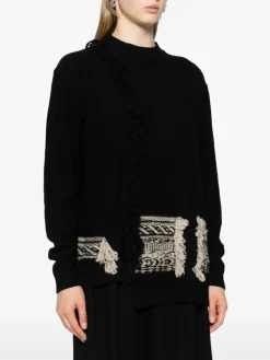 Knitwear>Y'S Jagged Edge Knit JQ Sweater