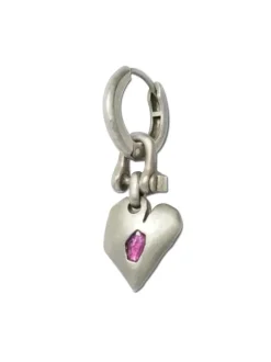 Jewelry | Jewelry>PARTS OF FOUR Jazz's Solid Heart Earring (Extra Small, 0.2 CT, Ruby Slice, DA+RUB)