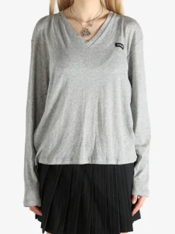 T-shirts>MIU MIU Jersey Polo Shirt