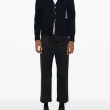 Knitwear>THOM BROWNE Jersey Stitch Relaxed Fit V Neck Cardigan