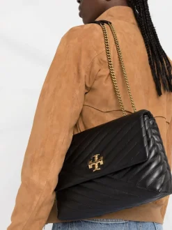 Bags>TORY BURCH Kira Chevron Convertible Shoulder Bag 001 BLACK OS