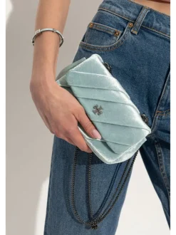 Bags>TORY BURCH Kira Draped Velvet Mini Flap Bag