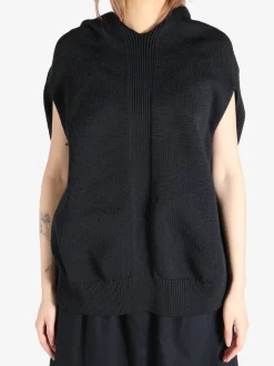 Knitwear>COMME DES GARCONS Knitted Loose Fit Sleeveless Hoodie