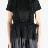 T-shirts>COMME DES GARCONS NOIR Lace Trimmed Short Sleeve T-Shirt