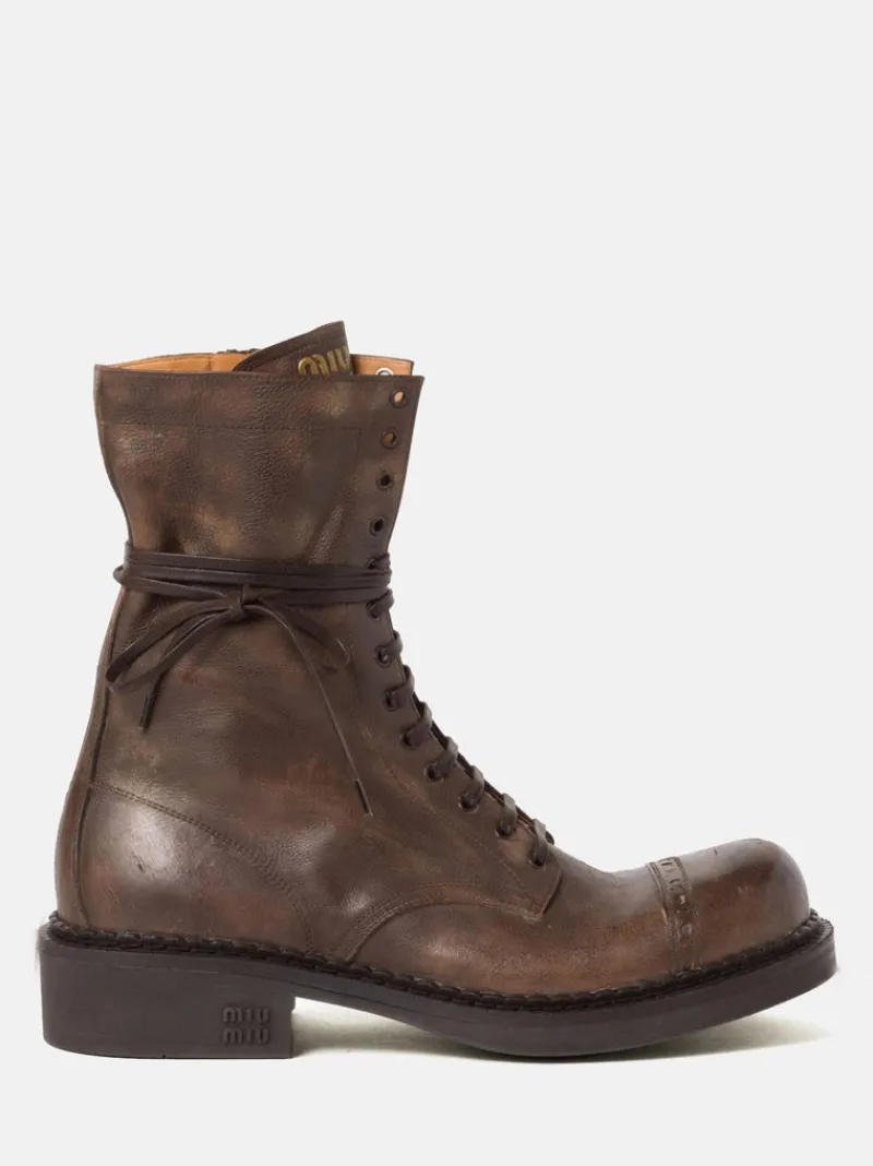 Boots>MIU MIU Laceup Ankle Boots