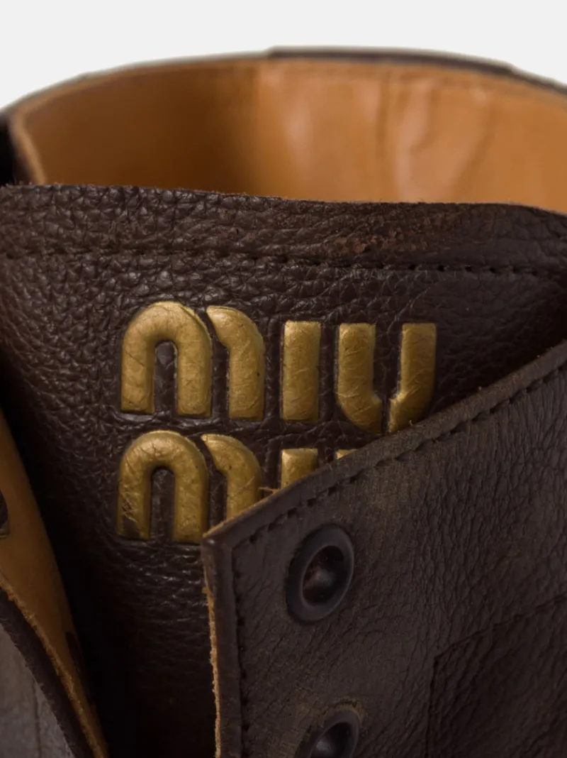 Boots>MIU MIU Laceup Ankle Boots