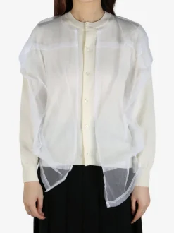 Tops>COMME DES GARCONS Layered Button-Up Cardigan