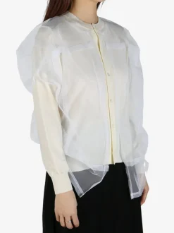 Tops>COMME DES GARCONS Layered Button-Up Cardigan
