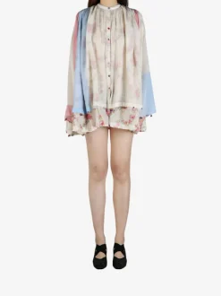 Shirts>PERO Layered Floral Shirt