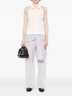 Tops>alexanderwang.t Layered Polo Mini Halter Top