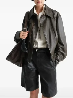 Jackets & Coats>LEMAIRE Leather Blouson