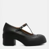 Heels>MARNI Leather Pablo Triple Buckle Mary Jane Shoes