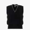 Tops>ALEXANDER WANG Leather Tubular V-Neck Vest