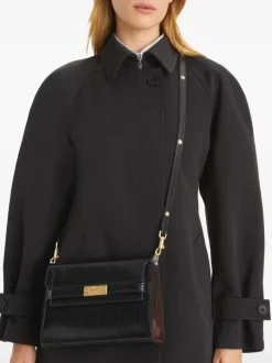 Bags>TORY BURCH Lee Radziwill Croc Embossed Shoulder Bag