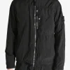 Jackets & Coats>STONE ISLAND Logo Patch Crinkle Finish Overshirt