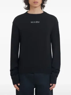 Knitwear>MARNI Logo Roundneck Sweater