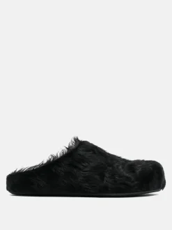 Loafers & Mules>MARNI Long Hair Calfskin Fussbett Sabot Mule