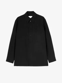 Shirts>JIL SANDER Long Sleeved Wool Gabardine Shirt