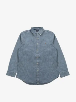Shirts>POLO RALPH LAUREN Long-Sleeve Indigo Chambray Sport Shirt