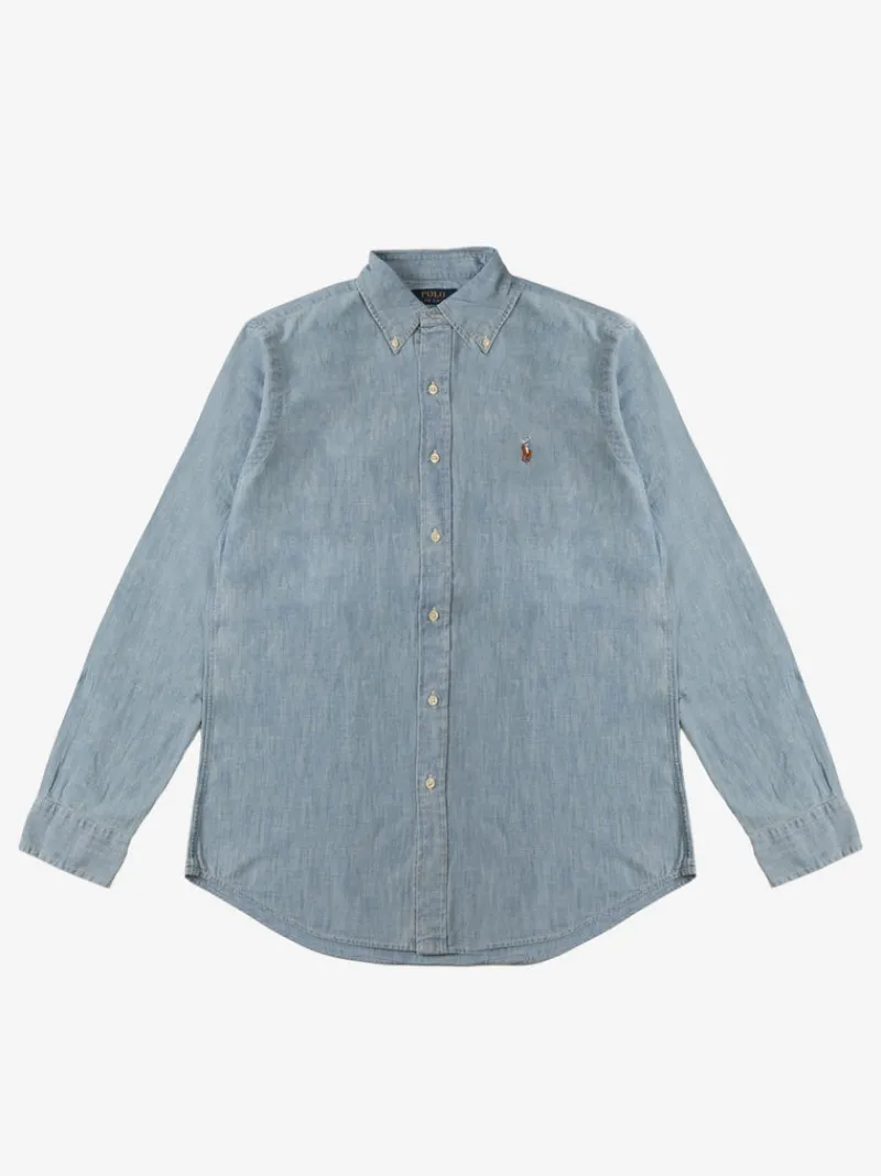 Shirts>POLO RALPH LAUREN Long-Sleeve Indigo Chambray Sportshirt