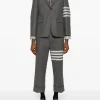 Pants>THOM BROWNE Low Rise Drop Crotch Backstrap Trouser In Engineered 4 Bar Flannel