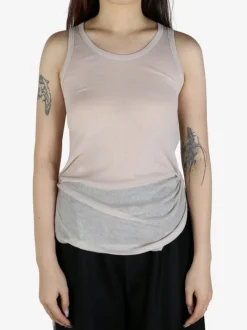 Tops>ANN DEMEULEMEESTER Mara Wrinkled Cropped Tank Top