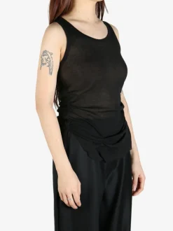 Tops>ANN DEMEULEMEESTER Mara Wrinkled Cropped Tank Top