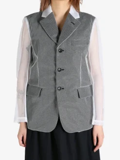 Jackets & Coats>COMME DES GARCONS Mesh Sleeved Suit Jacket