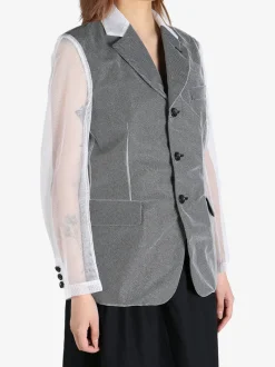 Jackets & Coats>COMME DES GARCONS Mesh Sleeved Suit Jacket