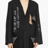 Jackets & Coats | Suits & Blazers>YOHJI YAMAMOTO POUR HOMME Message Printed Jacket