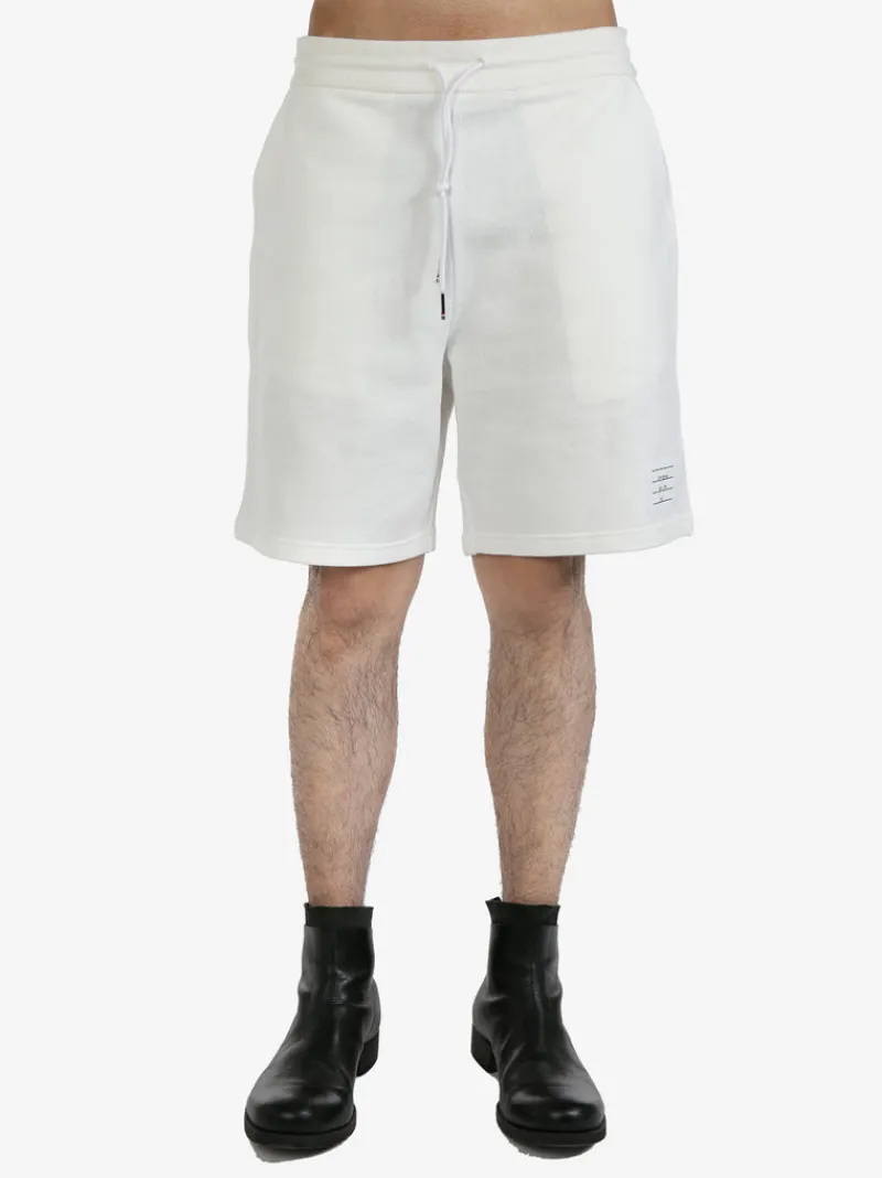Shorts>THOM BROWNE Mid Thigh Sweat Shorts W/Rwb Patch Pocket In Solid Loopback