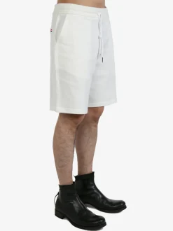 Shorts>THOM BROWNE Mid Thigh Sweat Shorts W/Rwb Patch Pocket In Solid Loopback