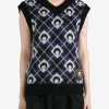 Knitwear>MARINE SERRE Moon Argyle Knit Vest