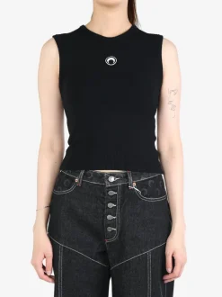 Tops>MARINE SERRE Moon Logo Knit Vest