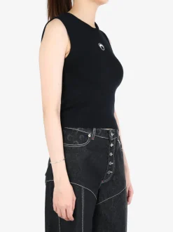 Tops>MARINE SERRE Moon Logo Knit Vest