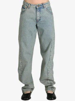 Jeans>MARINE SERRE Moon Laser Denim Curved Jeans