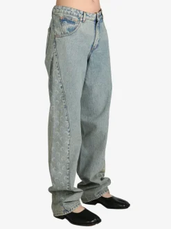 Jeans>MARINE SERRE Moon Laser Denim Curved Jeans