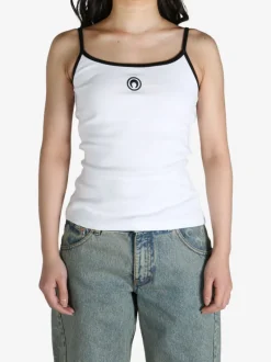 Tops>MARINE SERRE Moon Logo Ribbed Jersey Tank Top