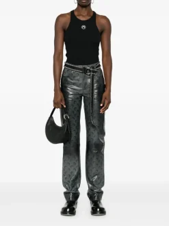 Tops>MARINE SERRE Moon Logo Ribbed Jersey Tank Top