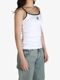Tops>MARINE SERRE Moon Logo Ribbed Jersey Tank Top