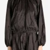 Tops>AMOMENTO Neck Shirring Volume Jumper